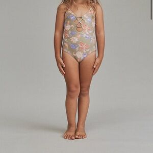 Acacia Kids Kokomo Full Piece in SIDI print (clay/peach gingham)